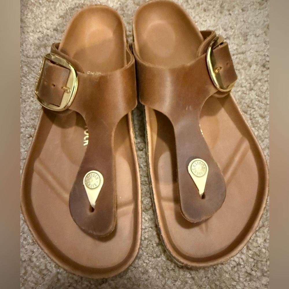 Birkenstock Gizeh Big Buckle Oiled Leather - Cognac Size 42-
US11 NWOT